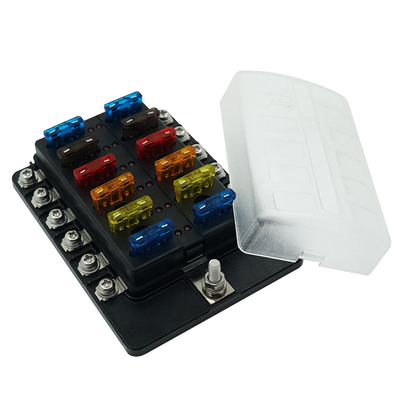 12 Circuit Waterproof Fuse Box Holder with LED Indicator - GenuineMarine