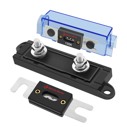 ANL Fuse Block Holder + Forkbolt ANL Fuse for Ship Boat Automotive Truck(2PCS 150A Fuse) - THALASSA