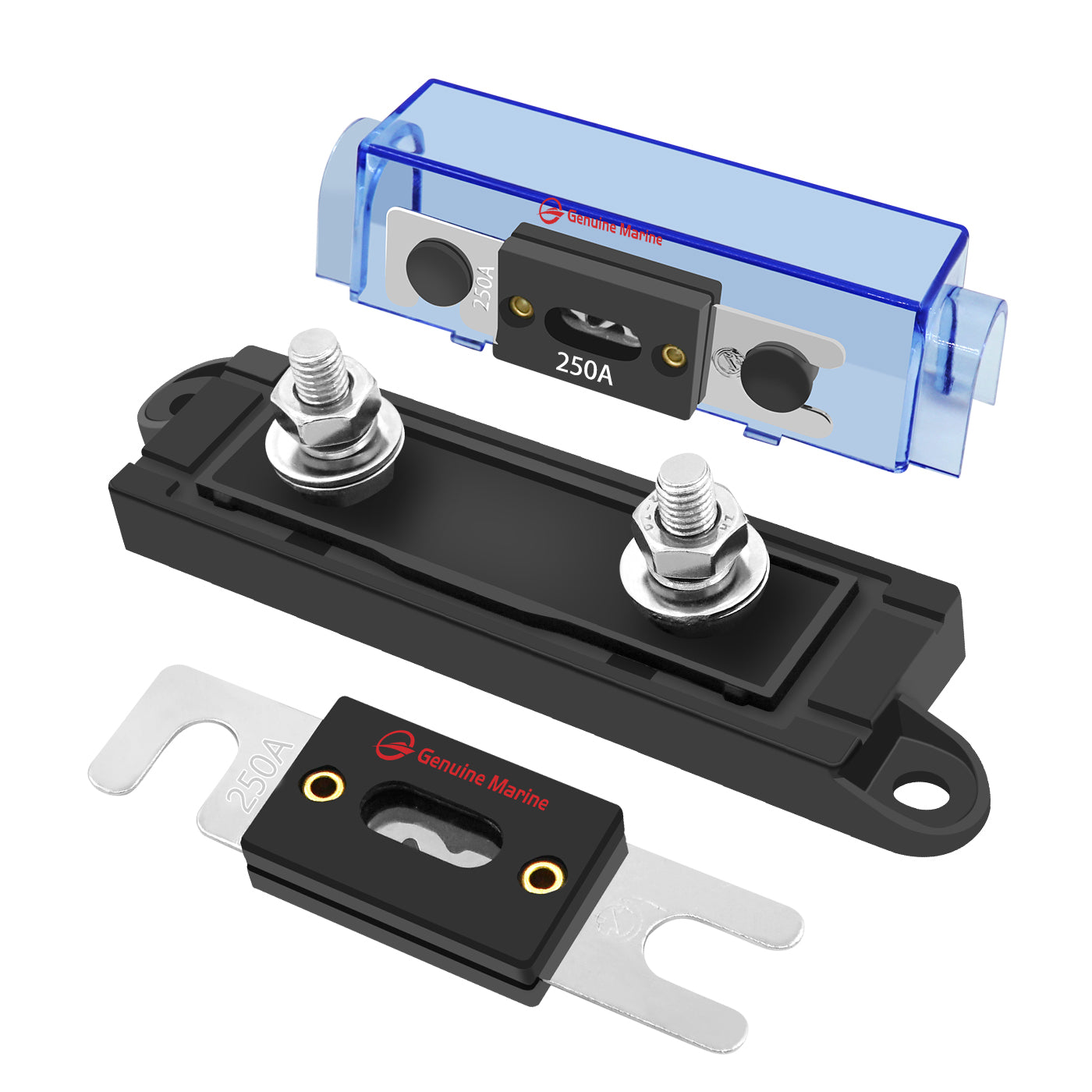 ANL Fuse Block Holder + Forkbolt ANL Fuse for Ship Boat Automotive Truck(2PCS 200A Fuse) - THALASSA