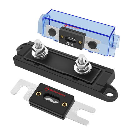 ANL Fuse Block Holder + Forkbolt ANL Fuse for Ship Boat Automotive Truck(2PCS 200A Fuse) - THALASSA