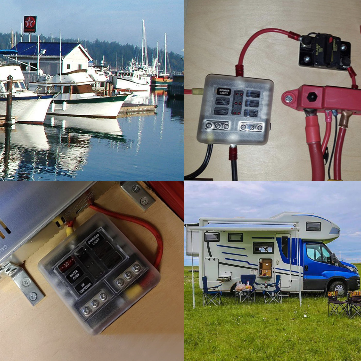 Genuine Marine 6 Circuit Standard Blade Fuse Holder Fuses Box for RVs Yacht Boat - THALASSA
