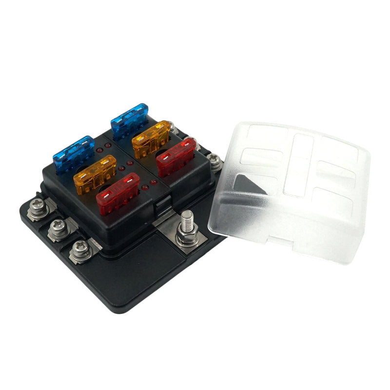 6 Way Fuse Block Bolt Terminal ATS For Car Boat Marine - GenuineMarine