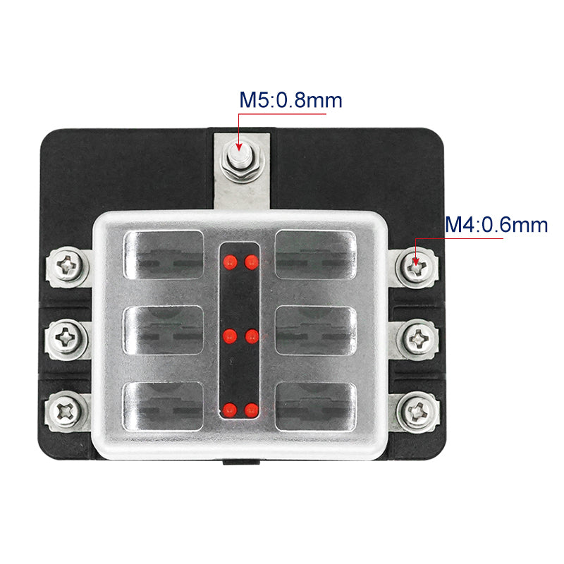 6 Way Fuse Block Bolt Terminal ATS For Car Boat Marine - GenuineMarine