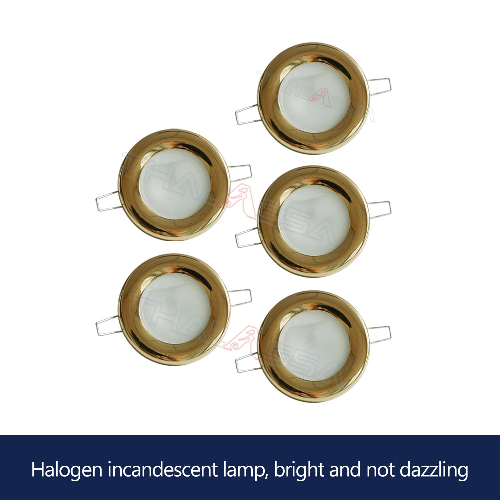 GenuineMarine 5 piece of 12V/24V 3W Circlip Type Recessed Round LED Embedded Wall/Ceiling Panel Light Warm White Lamp for Boat RV Camper - GenuineMarine