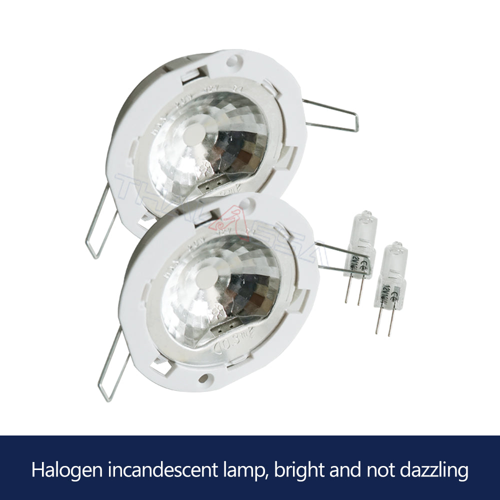 GenuineMarine 5 piece of 12V/24V 3W Circlip Type Recessed Round LED Embedded Wall/Ceiling Panel Light Warm White Lamp for Boat RV Camper - GenuineMarine