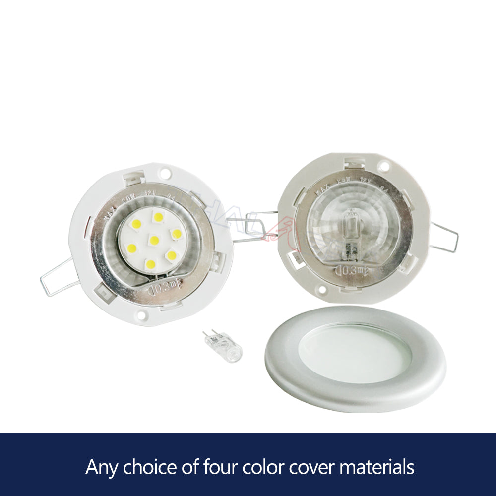 GenuineMarine 5 piece of 12V/24V 3W Circlip Type Recessed Round LED Embedded Wall/Ceiling Panel Light Warm White Lamp for Boat RV Camper - GenuineMarine