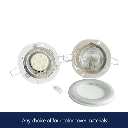 GenuineMarine 5 piece of 12V/24V 3W Circlip Type Recessed Round LED Embedded Wall/Ceiling Panel Light Warm White Lamp for Boat RV Camper - GenuineMarine