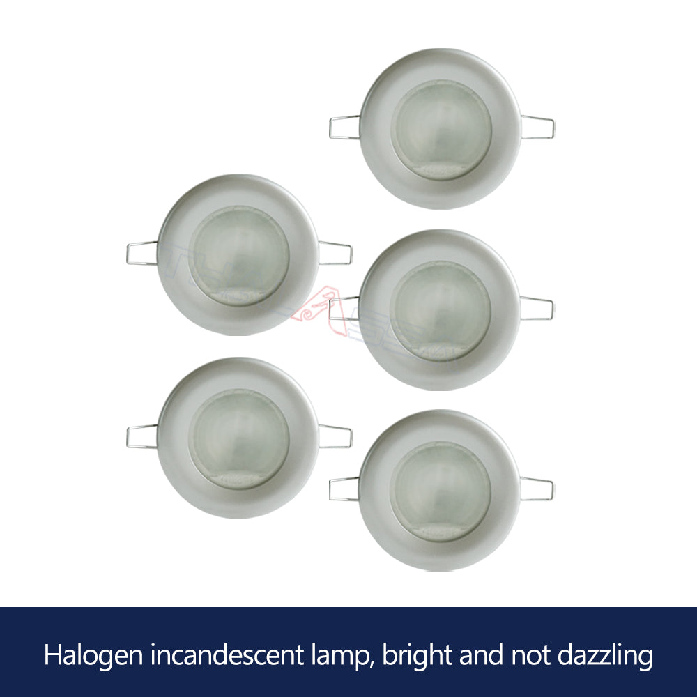 GenuineMarine 5 piece of 12V/24V 3W Circlip Type Recessed Round LED Embedded Wall/Ceiling Panel Light Warm White Lamp for Boat RV Camper - GenuineMarine