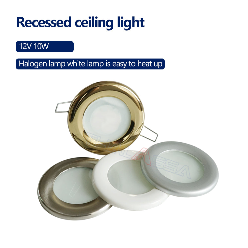 GenuineMarine 5 piece of 12V/24V 3W Circlip Type Recessed Round LED Embedded Wall/Ceiling Panel Light Warm White Lamp for Boat RV Camper - GenuineMarine
