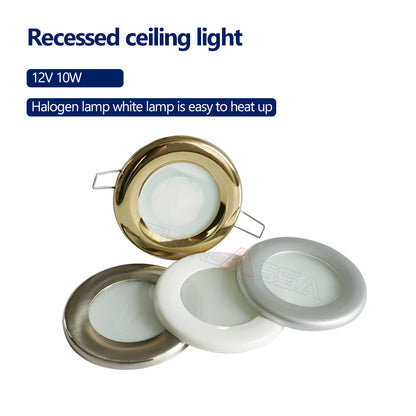 GenuineMarine 5 piece of 12V/24V 3W Circlip Type Recessed Round LED Embedded Wall/Ceiling Panel Light Warm White Lamp for Boat RV Camper - GenuineMarine