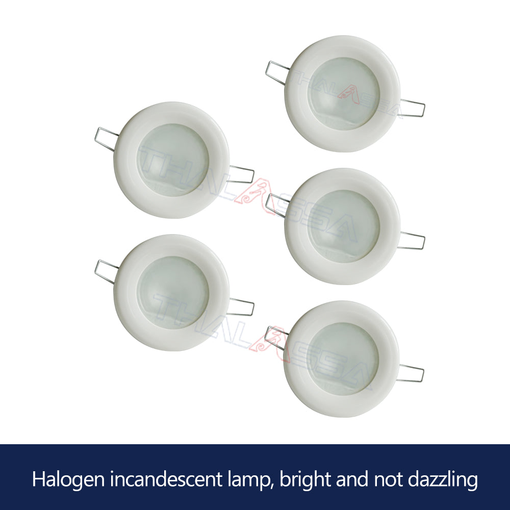 GenuineMarine 5 piece of 12V/24V 3W Circlip Type Recessed Round LED Embedded Wall/Ceiling Panel Light Warm White Lamp for Boat RV Camper - GenuineMarine