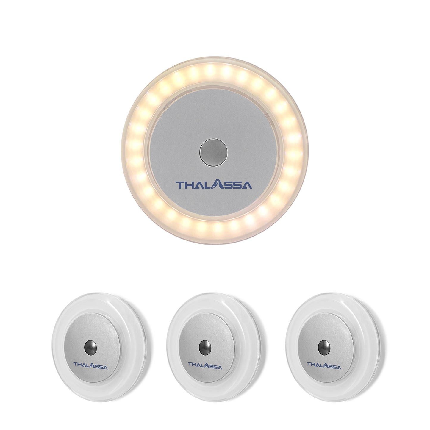 GenuineMarine 1/2/4/6PK RV Boat Touch Ceiling LED Light DC 12V 3W 2800K Soft White, Small Base, Full Aluminum Tap Light, Stepless Dimmable, Surface Mount and Hidden Fasteners Design for New Installion - THALASSA