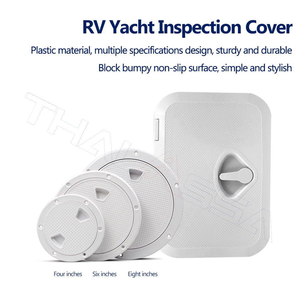 GenuineMarine-THALASSA 4/6/8 inch Round & Square Inspection Port Deck Cover Hatch Hand hole Cover Yacht Official Boat Speedboat Motorhome - GenuineMarine