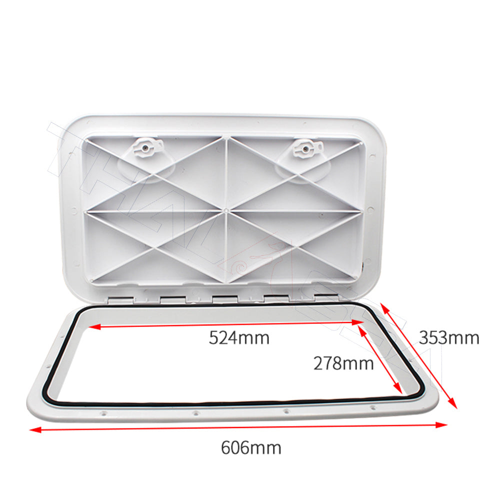 GenuineMarine-THALASSA 4/6/8 inch Round & Square Inspection Port Deck Cover Hatch Hand hole Cover Yacht Official Boat Speedboat Motorhome - GenuineMarine