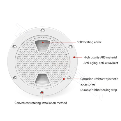 GenuineMarine-THALASSA 4/6/8 inch Round & Square Inspection Port Deck Cover Hatch Hand hole Cover Yacht Official Boat Speedboat Motorhome - GenuineMarine