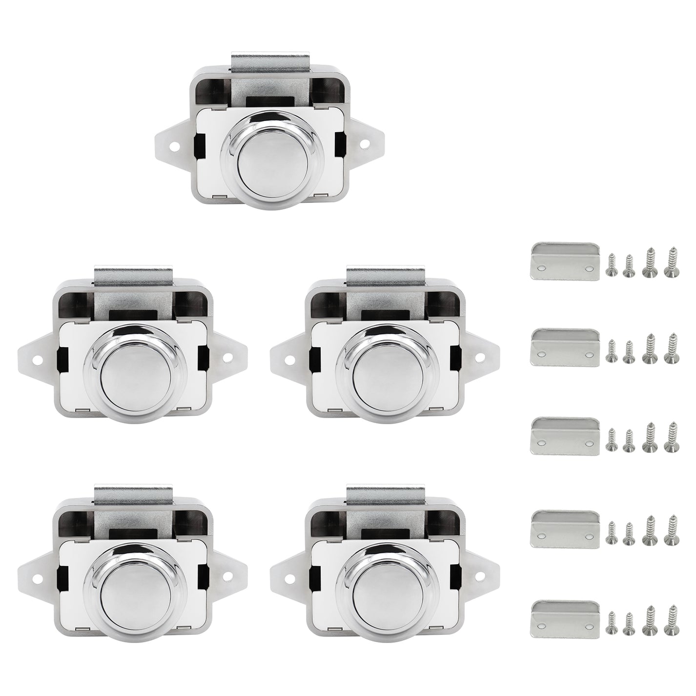 LENKRAD Push Button Drawer Latch, 5 Packs Camper Cupboard Knob RV Comp ...