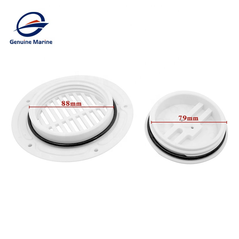 Genuine Marine 4” White Plastic High Quality Marine Drain Vent Cover Valve Accessories Yacht Boat Floor - GenuineMarine