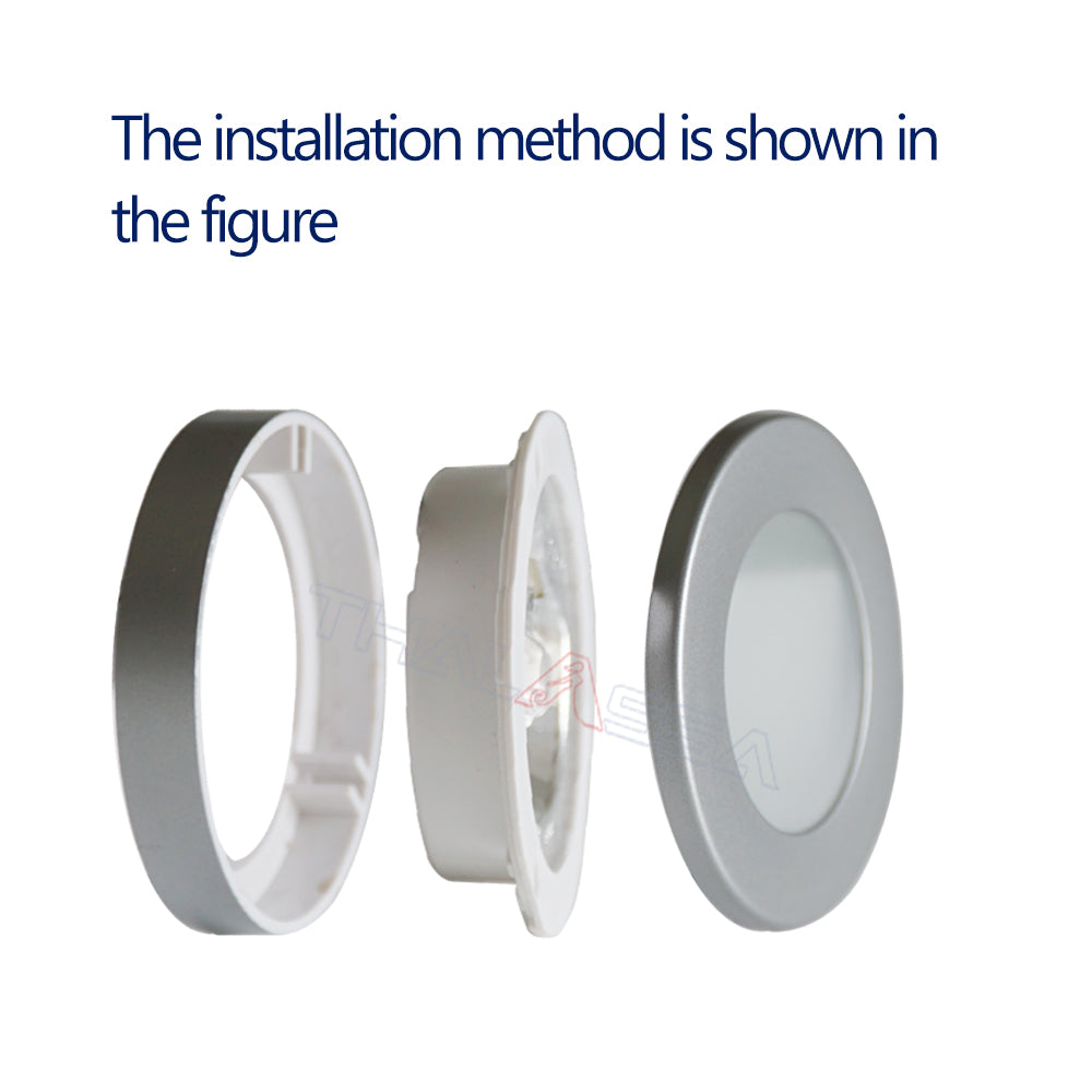 GenuineMarine 5 piece of 12V/24V 3W Circlip Type Recessed Round LED Embedded Wall/Ceiling Panel Light Warm White Lamp for Boat RV Camper - GenuineMarine