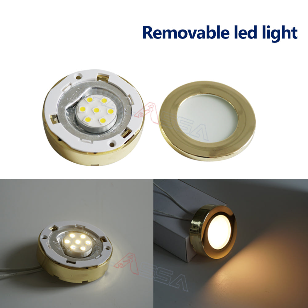 GenuineMarine 5 piece of 12V/24V 3W Circlip Type Recessed Round LED Embedded Wall/Ceiling Panel Light Warm White Lamp for Boat RV Camper - GenuineMarine