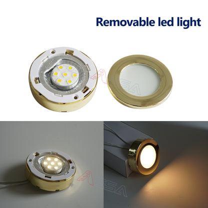GenuineMarine 5 piece of 12V/24V 3W Circlip Type Recessed Round LED Embedded Wall/Ceiling Panel Light Warm White Lamp for Boat RV Camper - GenuineMarine