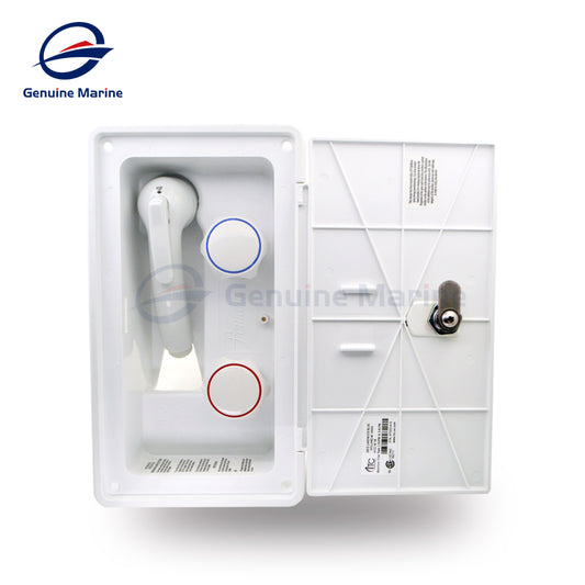 White RV Exterior Shower Box Kit with Lock Boat Marine Camper Motorhome Caravan Accessories - GenuineMarine