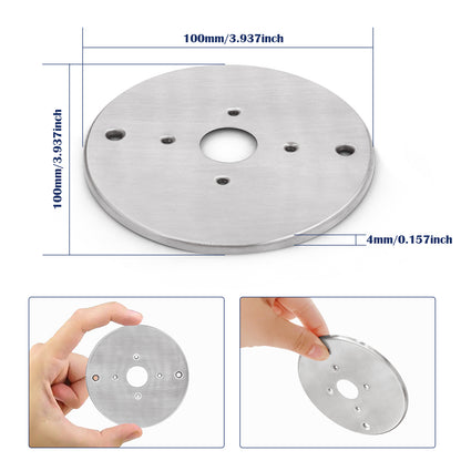 GenuineMarine Stainless Steel Hole Cover Plate for Small Base LED Reading Lamps Installation DIA 3.9”(10 cm) - THALASSA