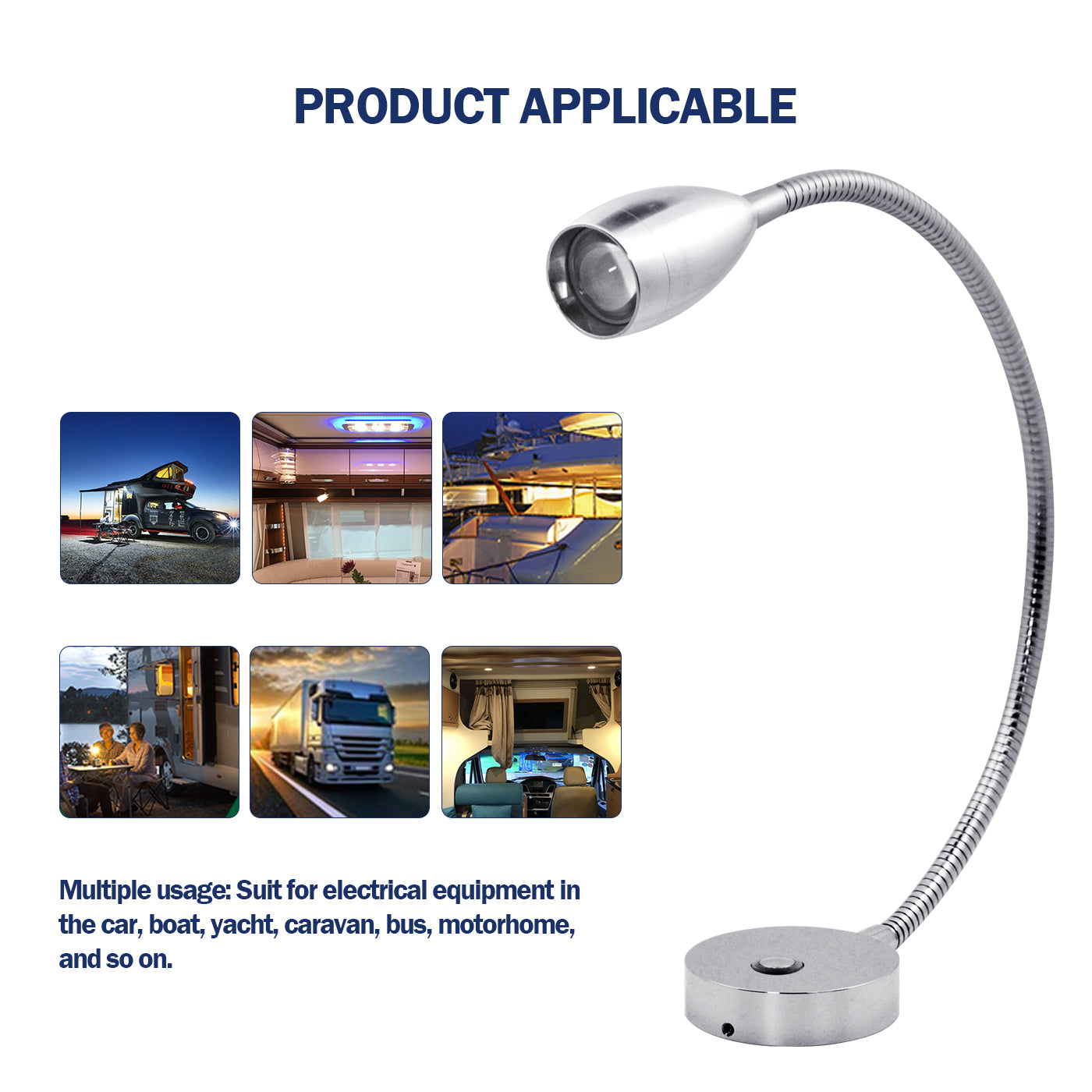 THALASSA 12/24V Touch Adjustable Switch 360° LED Reading Light with/without USB Port for Yacht Ship Villa Hotel - THALASSA