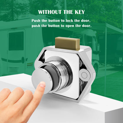 LENKRAD Push Button Latch Door Catch Keyless Push Button, Push Button Cabinet Knobs for RV Yachts Motorhome Camper Caravan(5 Packs) - THALASSA