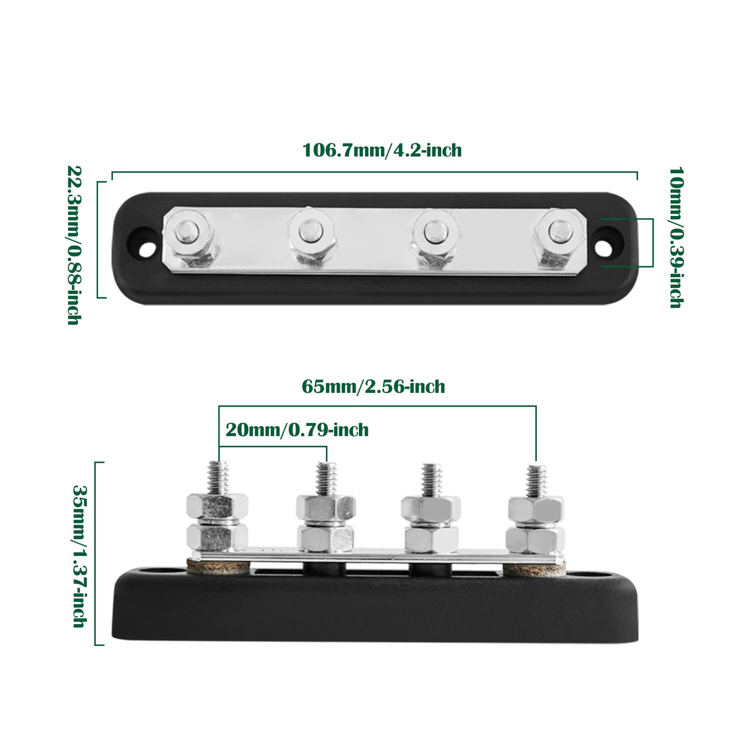 GenuineMarine 4 Point 100A Power Distribution Terminal Bus bar for Yacht Boat - THALASSA