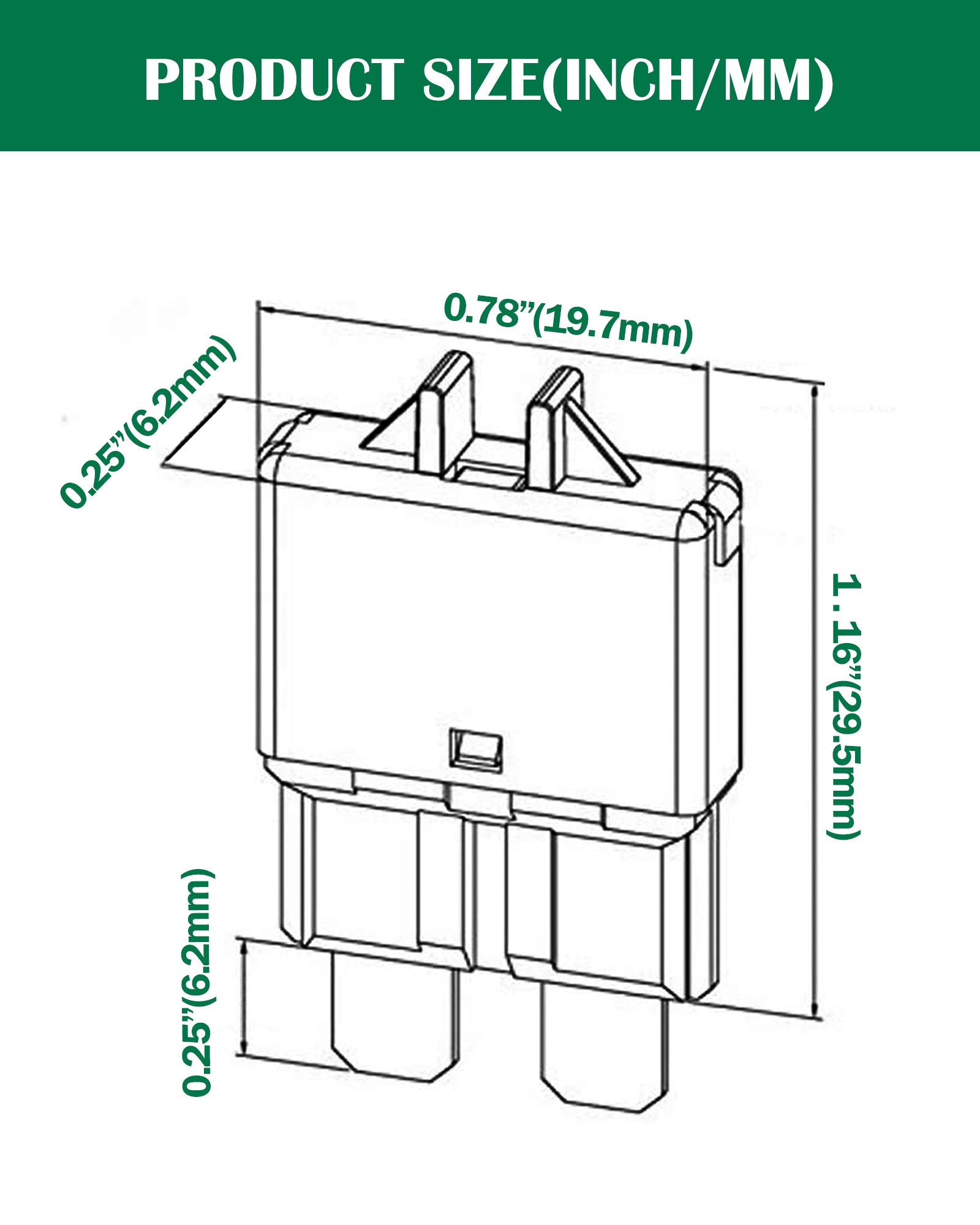 LENKRAD 6 Packs Fuse Circuit Breaker Low Profile ATC/ATO Resettable Fuse 5A 10A 15A 20A 25A 30A (Mixed), 12V-32V - THALASSA