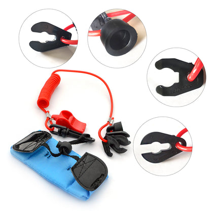 THALASSA Universal Motor Boat Kill Switch Keys-4 Switch Keys + 1 Whistle + 1 Floating Hand Strap - GenuineMarine