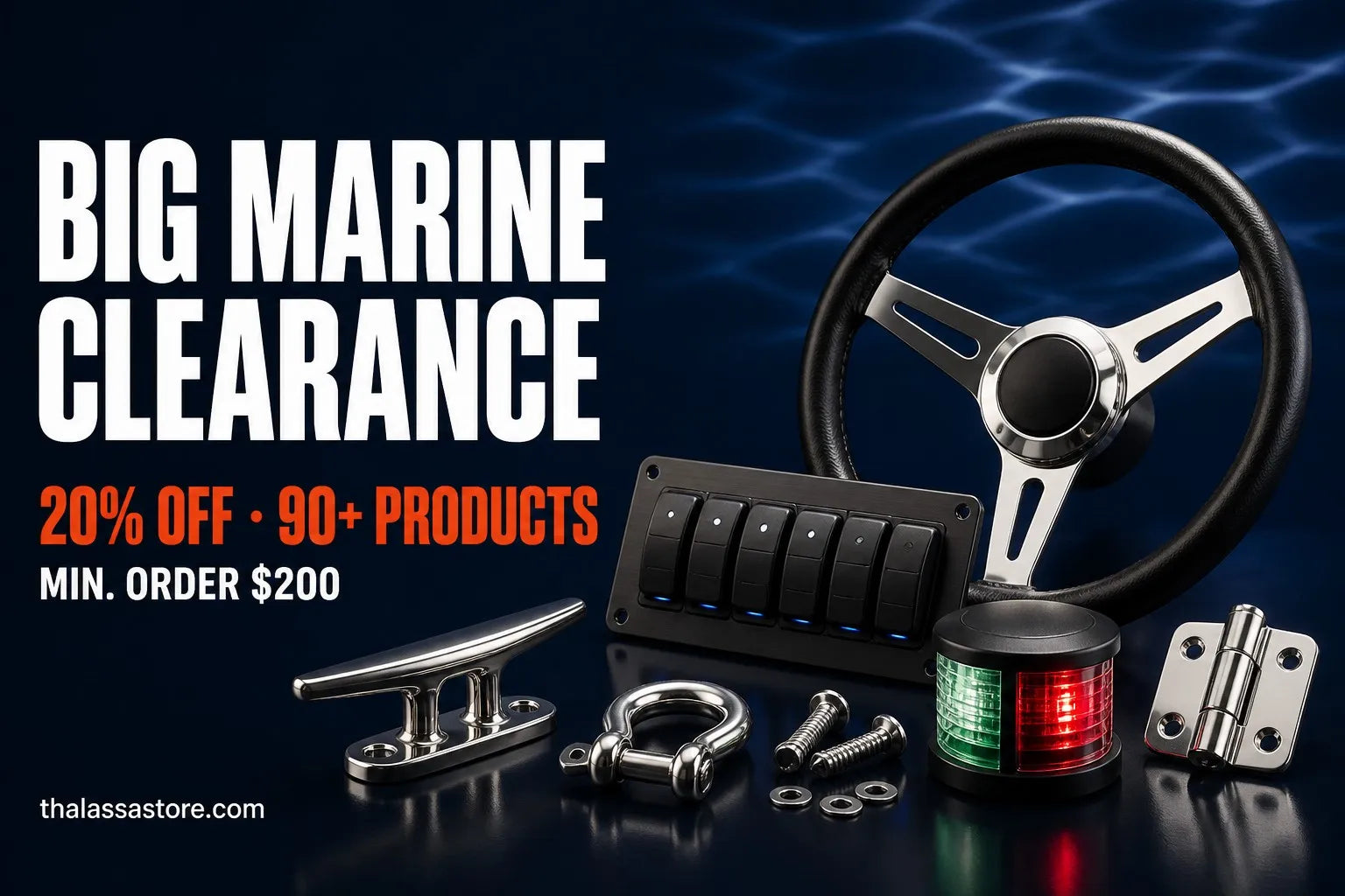 BIG MARINE CLEARANCE — 20% off 90+ marine and RV essentials on orders over $200