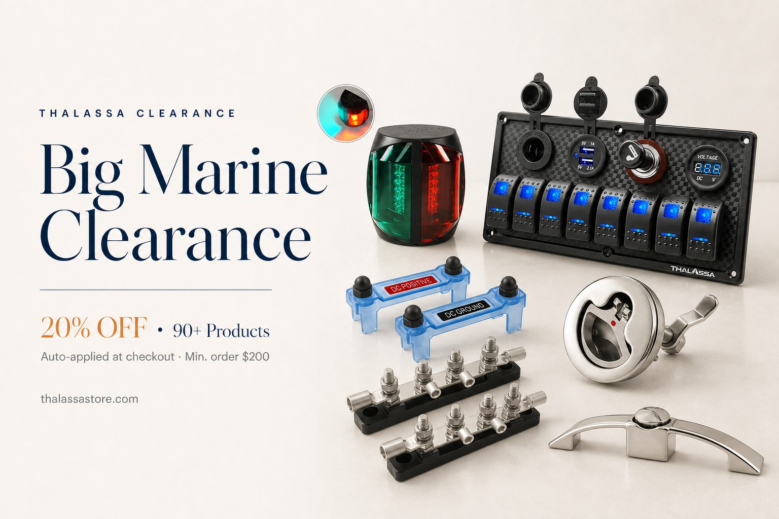 BIG MARINE CLEARANCE — 20% off 90+ marine and RV essentials on orders over $200
